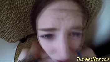 Pov slut gets her face soaked and guzzles spunk after dong fuck